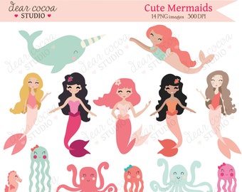 Schattige zeemeermin Clipart