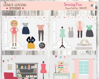 Printable Paper Doll - Bridget - Sewing Paper Doll - Digital Download