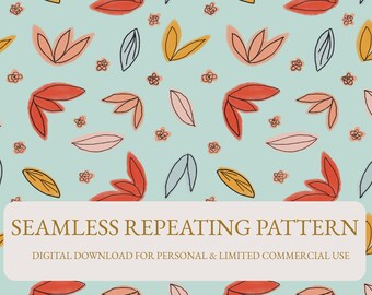 Spring Flowers and Petals Pattern, Seamless Repeating Pattern, Digital Paper, Printable Paper Download, Fabric Design