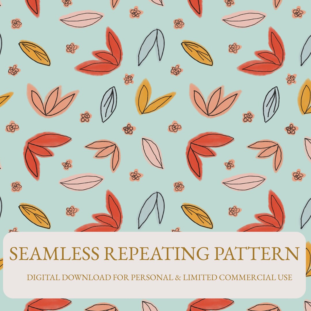Spring Flowers and Petals Pattern, Seamless Repeating Pattern, Digital ...