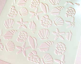 Premium Stencil/Reusable Texture Sheet for Polymer Clay- Seashell Pattern