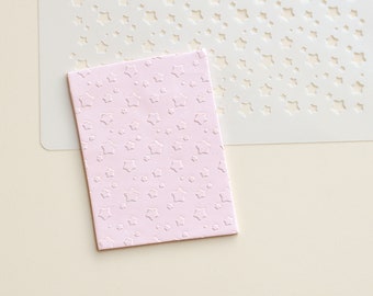 Reusable Texture Sheet, Thin Stencil Sheet, Little Stars Pattern, Polymer Clay Texture Sheet, Clay Stencil Sheet