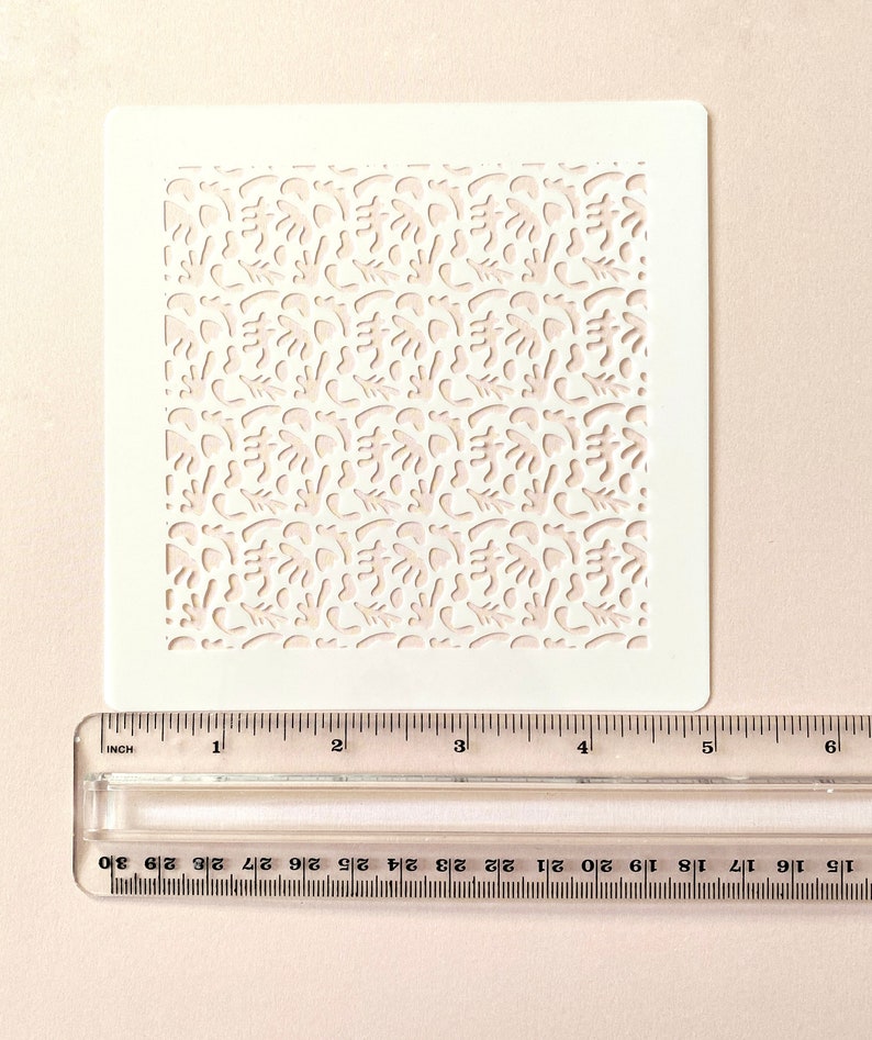 Reusable Texture Sheet, Thin Stencil Sheet, Matisse Inspired Pattern, Polymer Clay Texture Sheet, Clay Stencil Sheet image 4