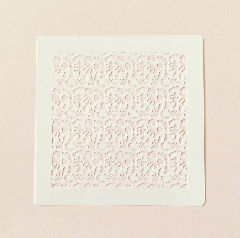 Reusable Texture Sheet, Thin Stencil Sheet, Matisse Inspired Pattern, Polymer Clay Texture Sheet, Clay Stencil Sheet image 3