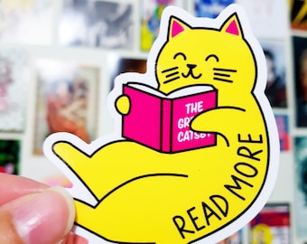 Read More - Vinyl Sticker - Cat Sticker