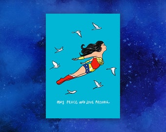 May Piece and Love Prevail - Wonder Woman Postcard (x1)