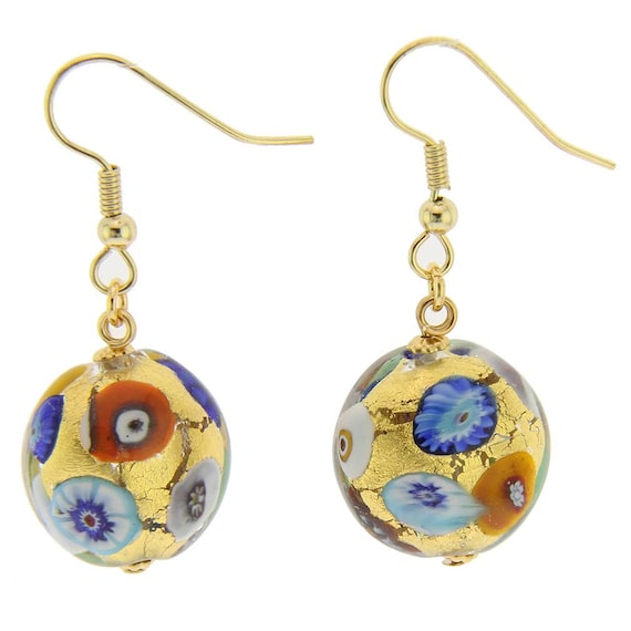 Glassofvenice Murano Glass Ca D'oro Earrings Klimt | Etsy