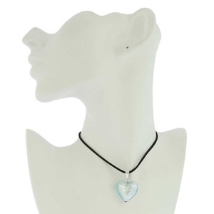 GlassOfVenice Murano Glass Heart Pendant Necklace - Aqua Twist, Handmade In Italy