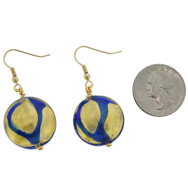 GlassOfVenice Murano Glass Royal Blue Circle Earrings