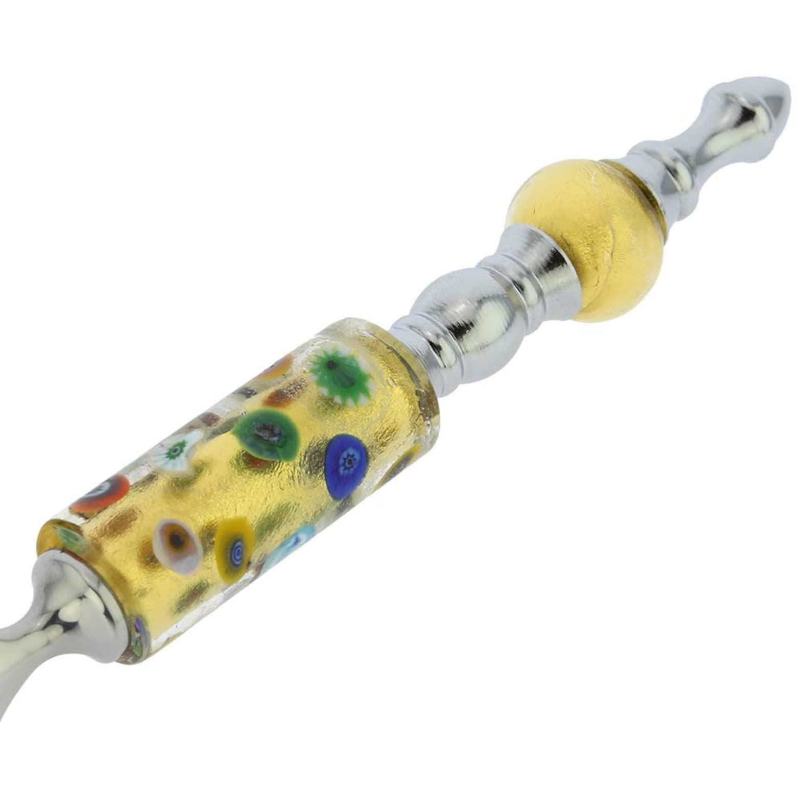 Glassofvenice Murano Glass Letter Opener Gold Millefiori Etsy