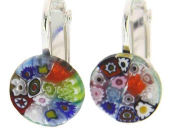 GlassOfVenice Murano Glass Millefiori Clip Earrings - Multicolor