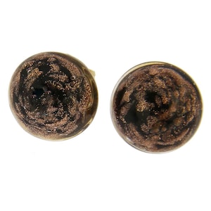 GlassOfVenice Murano Glass Starlight Small Stud Earrings - Black