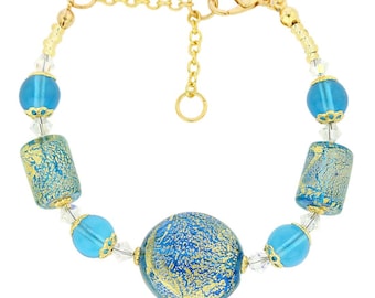 Glass Of Venice Pulsera Delizia Murano De Cuero - Marrón