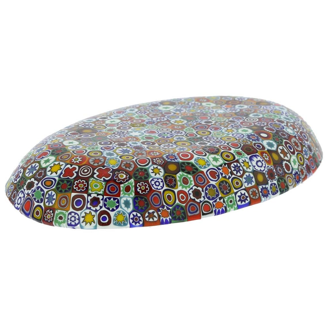 GlassOfVenice Murano Glass Millefiori Pendant Multicolor in Silver