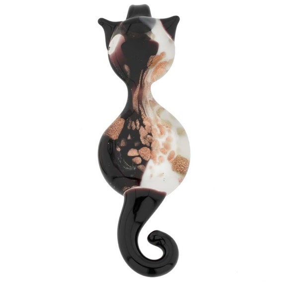 GlassOfVenice Murano Glass Millefiori Cat Sculpture