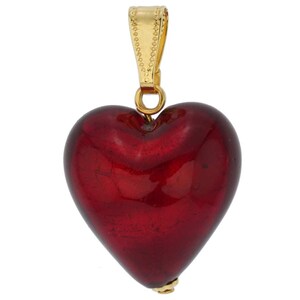 Colgante de corazón de cristal de Murano de GlassOfVenice - Rojo rubí
