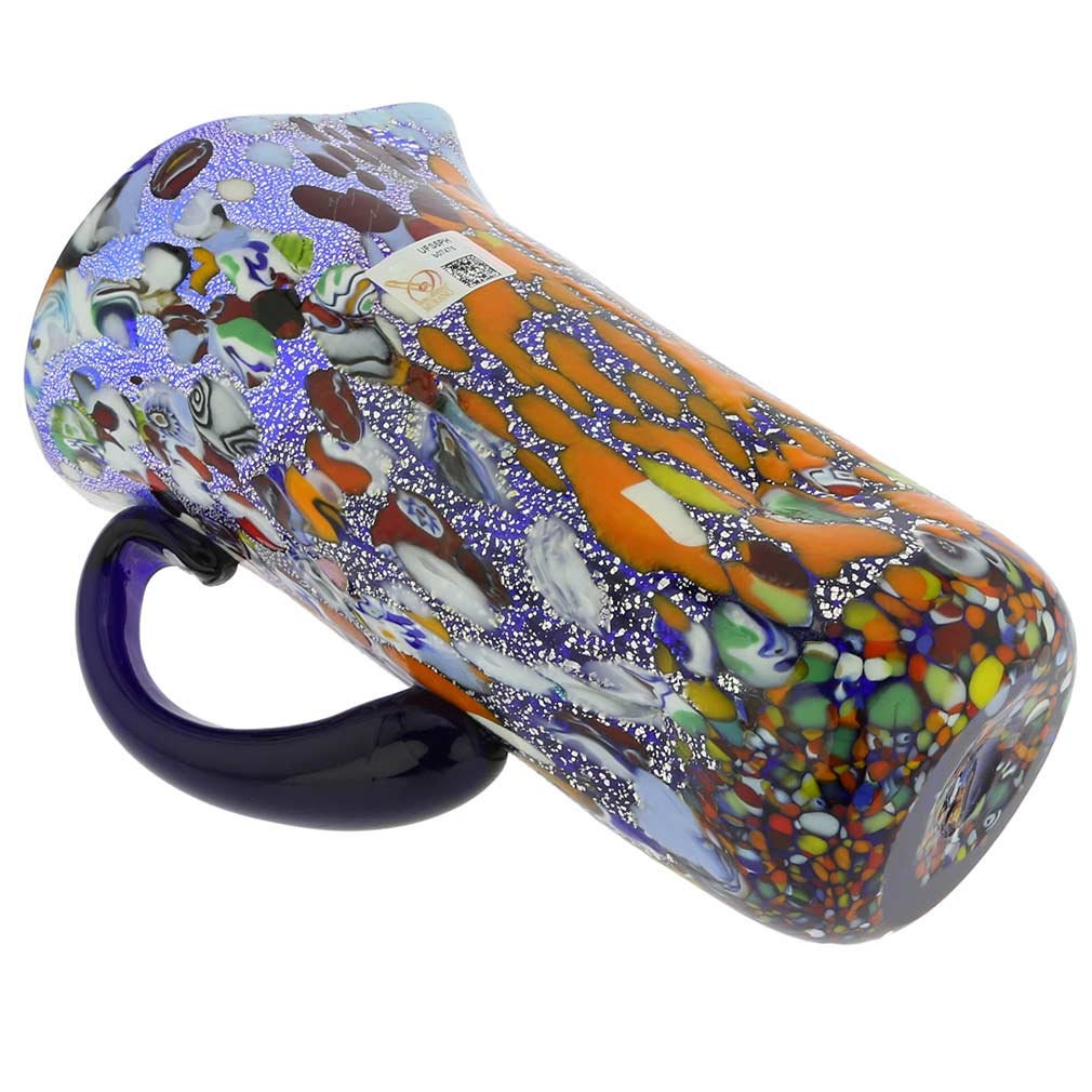 GlassOfVenice Pendente In Vetro Di Murano Rettangolare - Riflessi Veneziani Colore Pervinca - Gioiello Artigianale Italiano