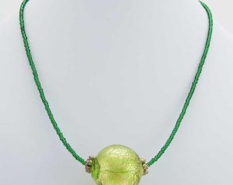 GlassOfVenice Murano Glass Serenella Necklace - Lime Green