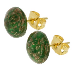 GlassOfVenice Murano Glass Starlight Small Stud Earrings - Emerald