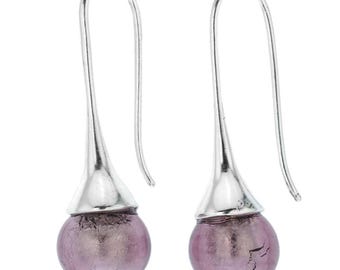 Orecchini pendenti in vetro di Murano GlassOfVenice - Viola chiaro