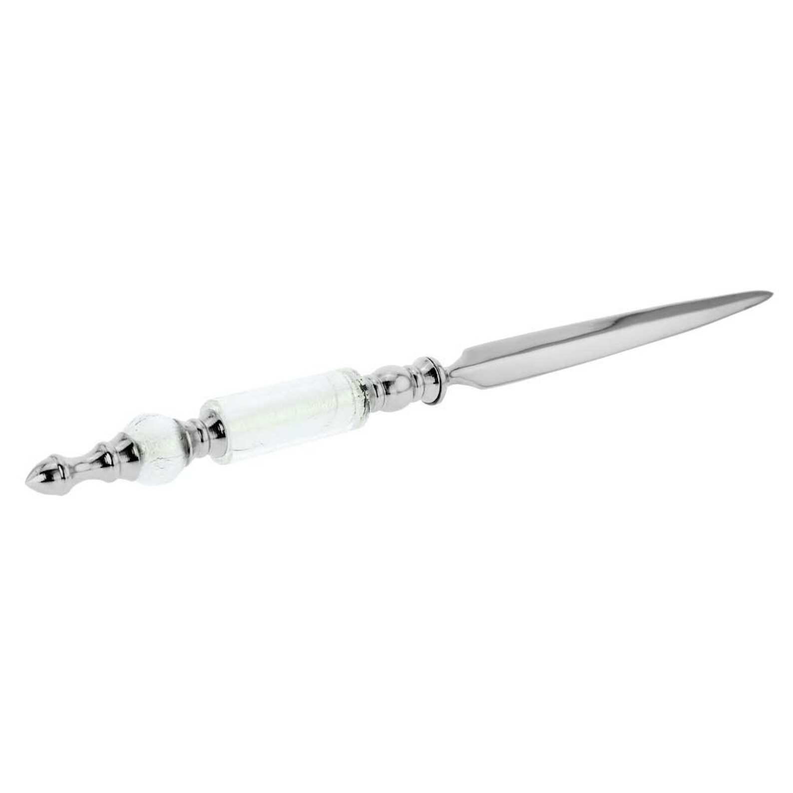Glassofvenice Murano Glass Letter Opener Silver White Etsy