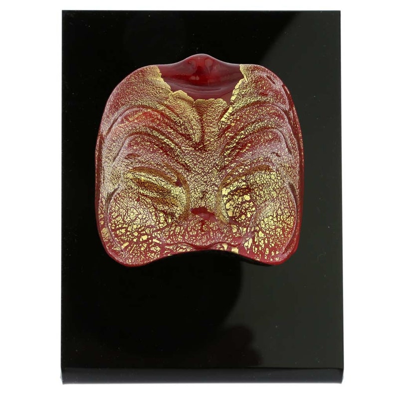 GlassOfVenice Murano Glass Venetian Carnival Mask - Red selling Bauta