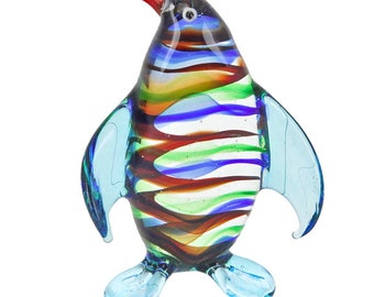 GlassOfVenice Murano Glass Striped Penguin