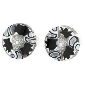 GlassOfVenice Murano Glass Millefiori Stud Earrings - Round