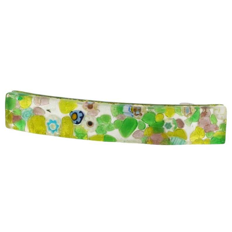 Murano Glass Hair Clips, Rectangular Big Shape, 90x15 Mm