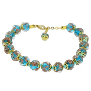 GlassOfVenice Pulsera Sommerso de cristal de Murano - Azul turquesa