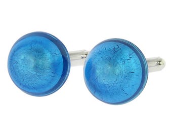 GlassOfVenice Murano Glass Venetian Dream Cufflinks - Aqua Blue