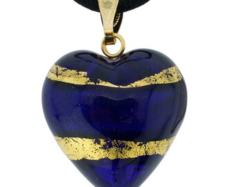 Pendentif Cœur En Verre De Murano Rare - Motif Murrine Veneziane - Italie - Occasion