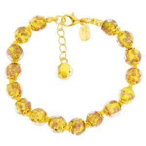 GlassOfVenice Murano Glass Sommerso Bracelet - Yellow