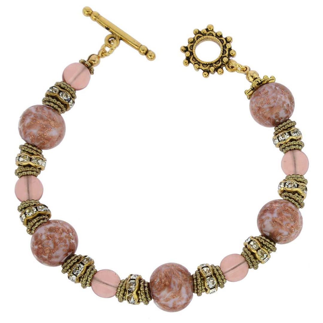 Bracciale in Vetro di Murano e Caucciù - Mod. Carnevale3, 21 cm (Colori Assortiti