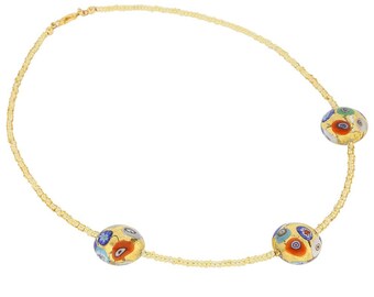 Collar de discos Royal Klimt de cristal de Murano de GlassOfVenice