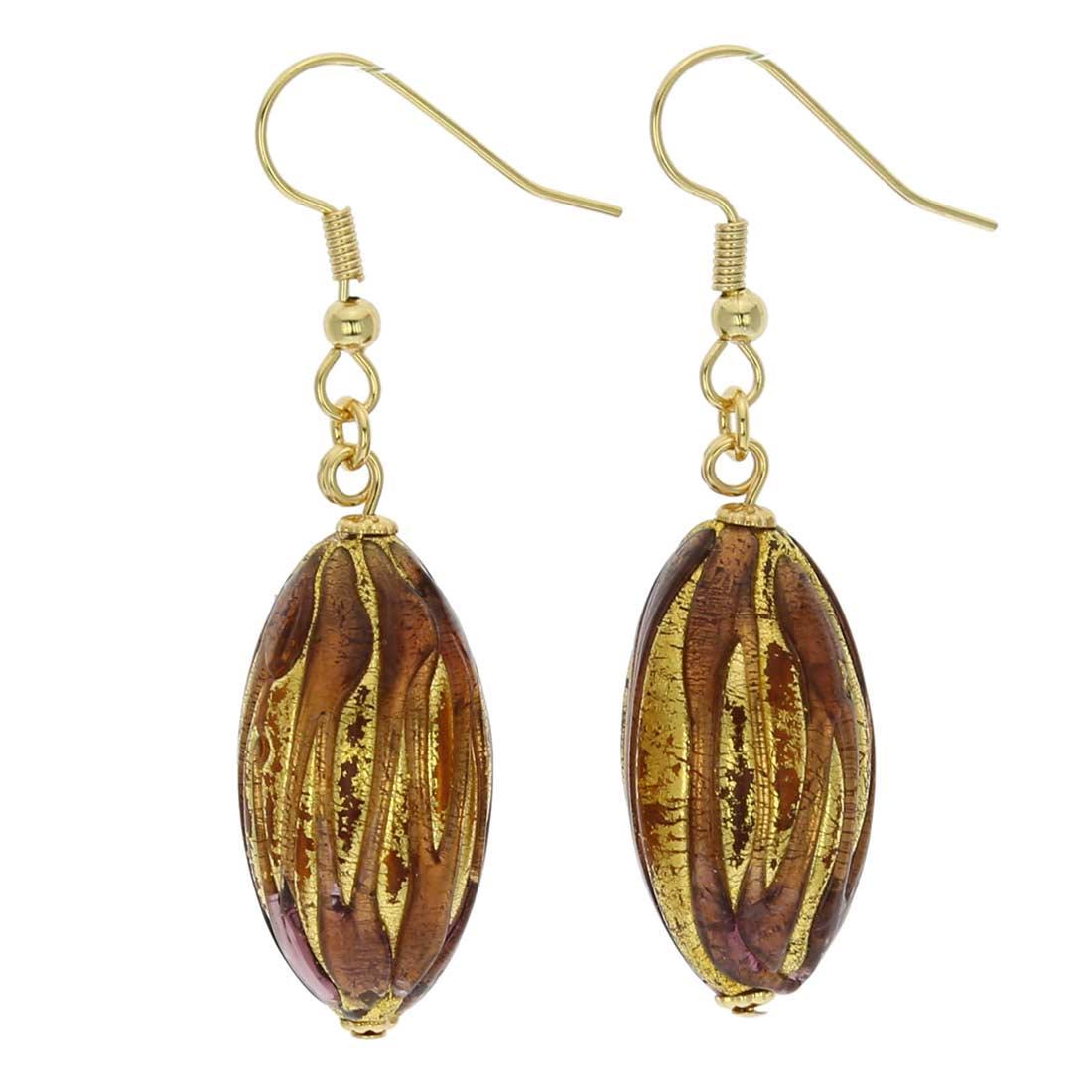 GlassOfVenice Murano Glass Royal Purple Capsule Earrings