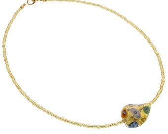 Collar espiral Royal Klimt de cristal de Murano de GlassOfVenice