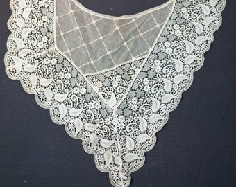 Antique Schiffli Chemical Lace Collar