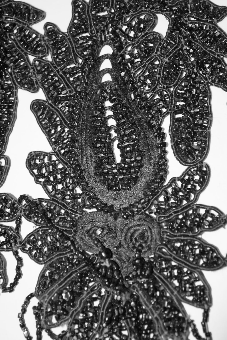 Antique Vintage French Beaded Fringed Appliques Trim 1880s Etsy