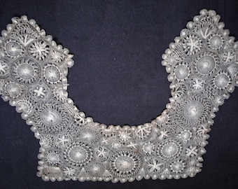 Antiker Nanduti Spitzenkragen, Nadelweberei-Spitze