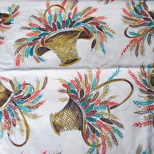 Vintage French BOUSSAC Printed Cotton Fabric 180&quot; x 36&quot;