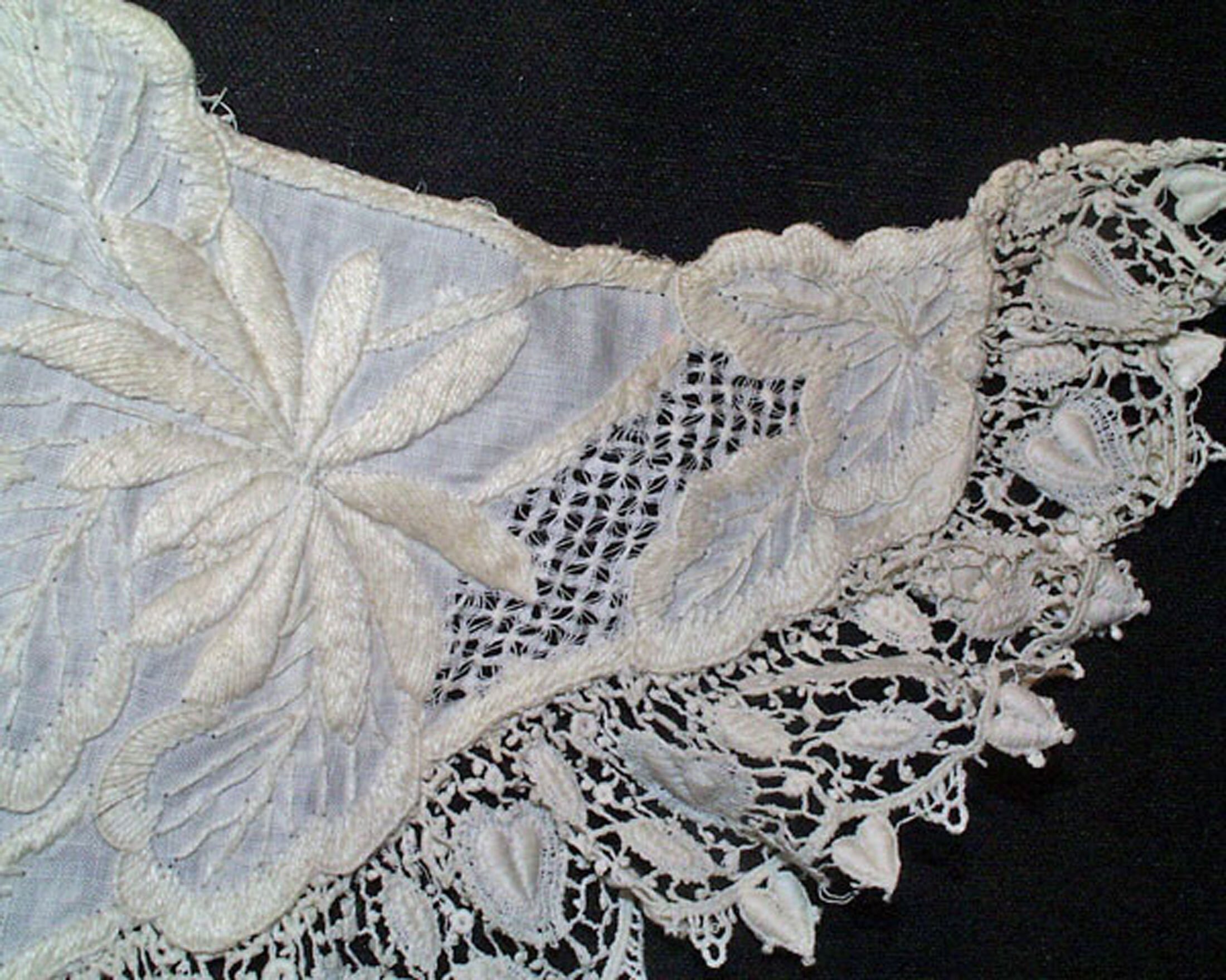 GRAND COL DENTELLE faite main Irlande ancien (1900) EUR 72,00 - FR