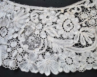 Antique Lace Collar Mixed Lace Duchesse Bobbin Lace And Point De Gaze Handmade