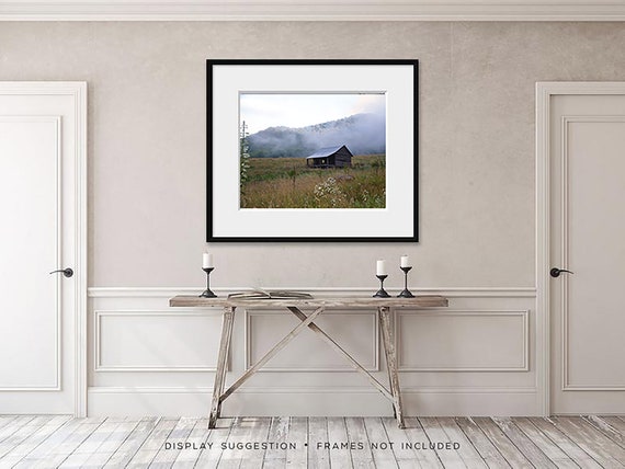 Picture Of Mountain Cabin Mountain Fog Mist Digital Download Etsy