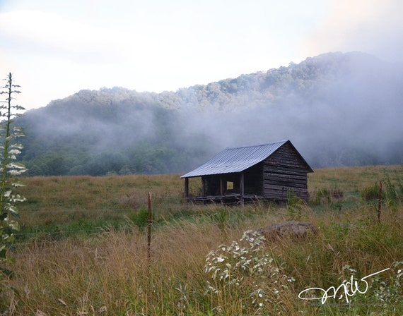 Picture Of Mountain Cabin Mountain Fog Mist Digital Download Etsy