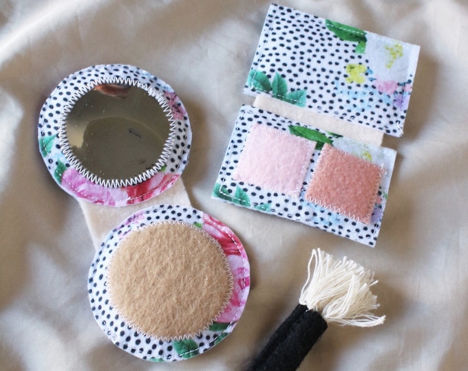 Kids Pretend Makeup Set Felt Compact and Brush Set Etsy