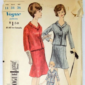 Vogue Special Design, Pattern 4313, Size 14, 1960s, CUT, Suit, Single Breasted Jacket, Slightly Flared Skirt or Narrow Skirt