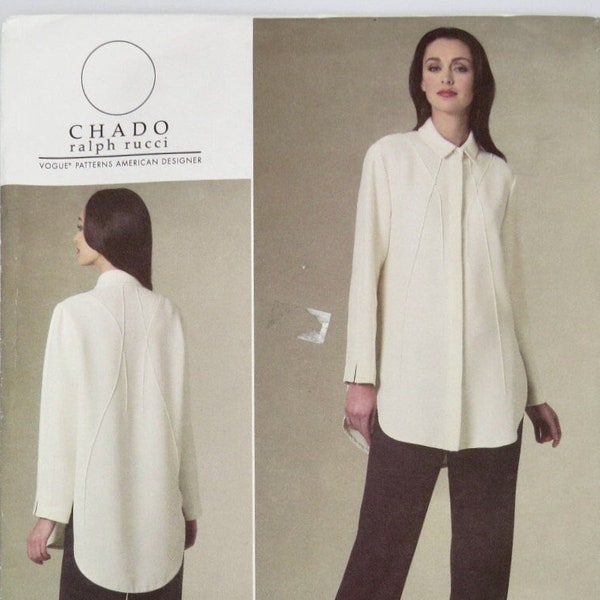 Vogue American Designer, Schnitt V1215, Größen 16-18-20-22, CHADO RALPH RUCCI, Copyright 2010, Factory Folded, Locker sitzende Hemdjacke