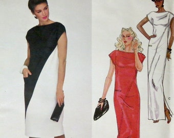 Vogue American Designer, Pattern 2422, Sizes 8 & 10, Adele Simpson, 1980, Factory Folded, Evening Wear Dress, Professional Dress
