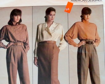 Vogue American Designer, Pattern 1626, Size 10, CALVIN KLEIN, 1985, Factory Folded, Skirt and Pants, Professional Wear, Business Wear
